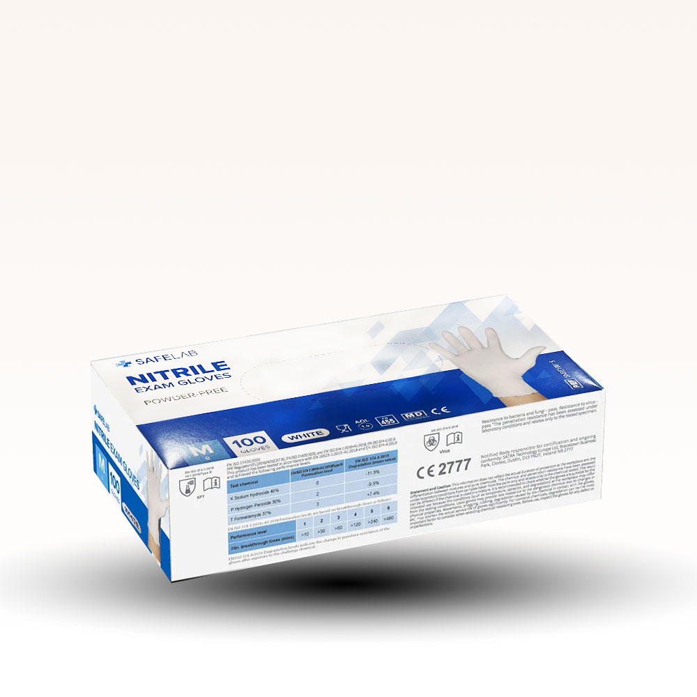 Rukavice nitrilne jednokratne bele 100 kom