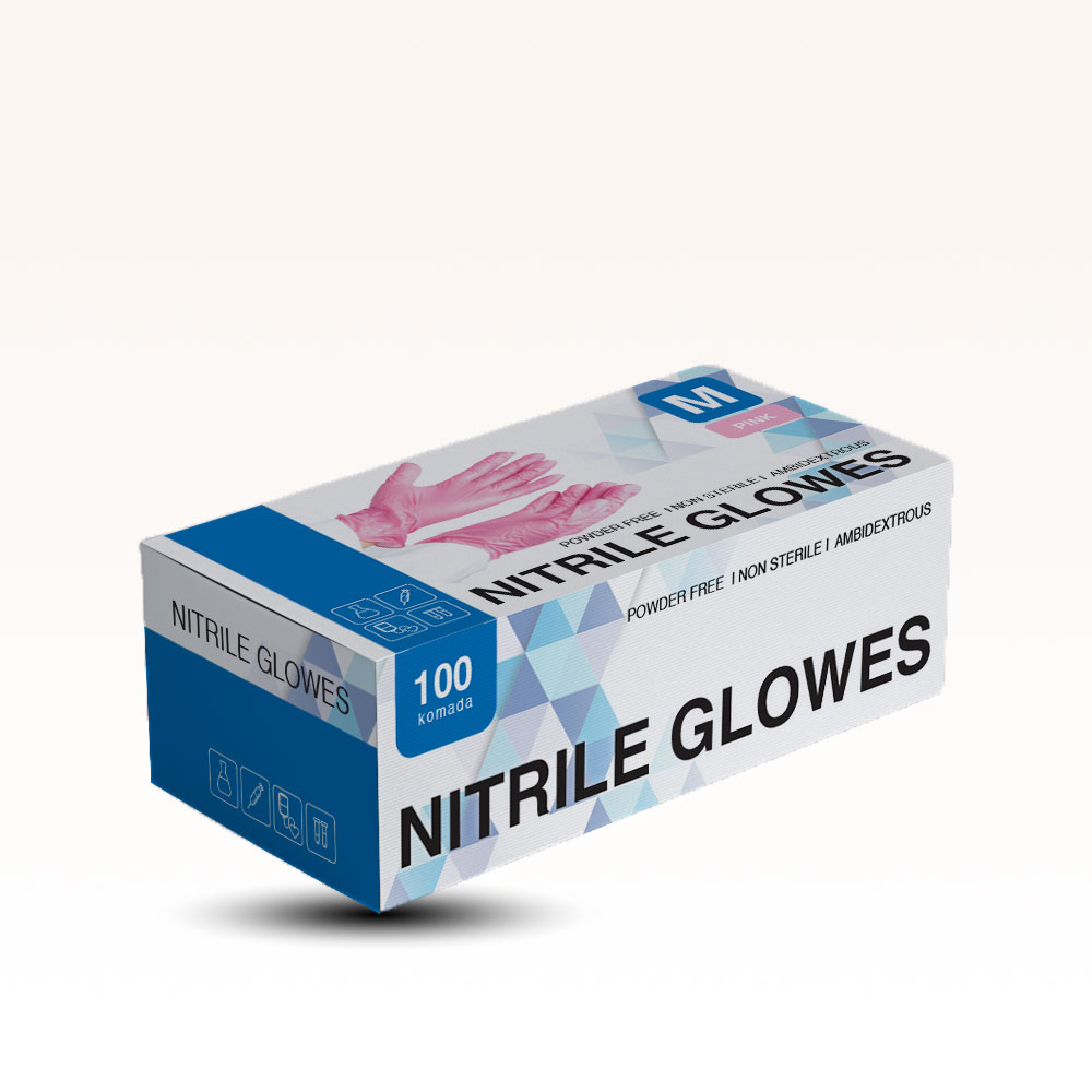 Rukavice nitrilne jednokratne roze 100 kom